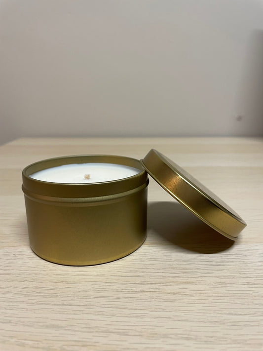 Gold Tin Candle - Peony & Oud