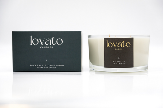 Luxury Scented Irish Soy 3-Wick Candle - Rocksalt & Driftwood