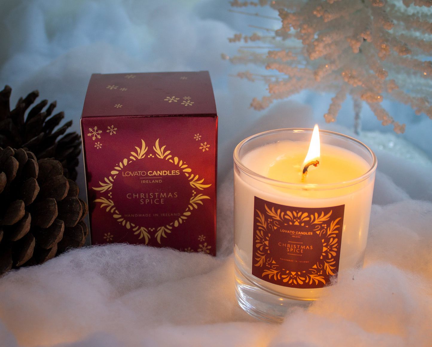 Clear Scented Candle with Luxury Box - Christmas Spice